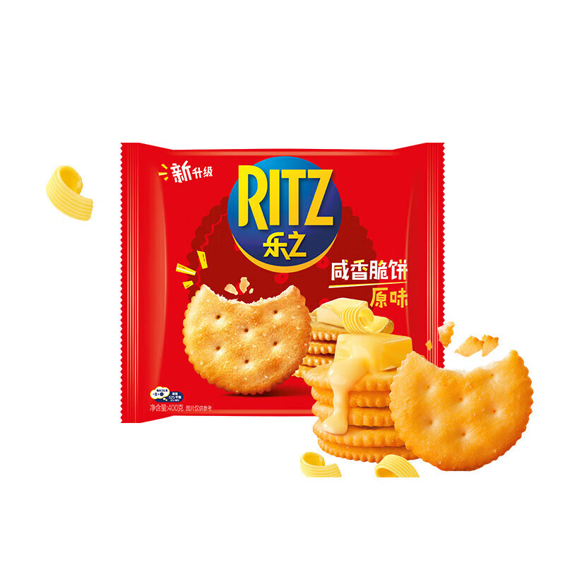 RITZ 卡夫乐 乐之原味薄片香脆饼干 咸味400g 家庭装 休闲零食 早餐下午茶 9.12