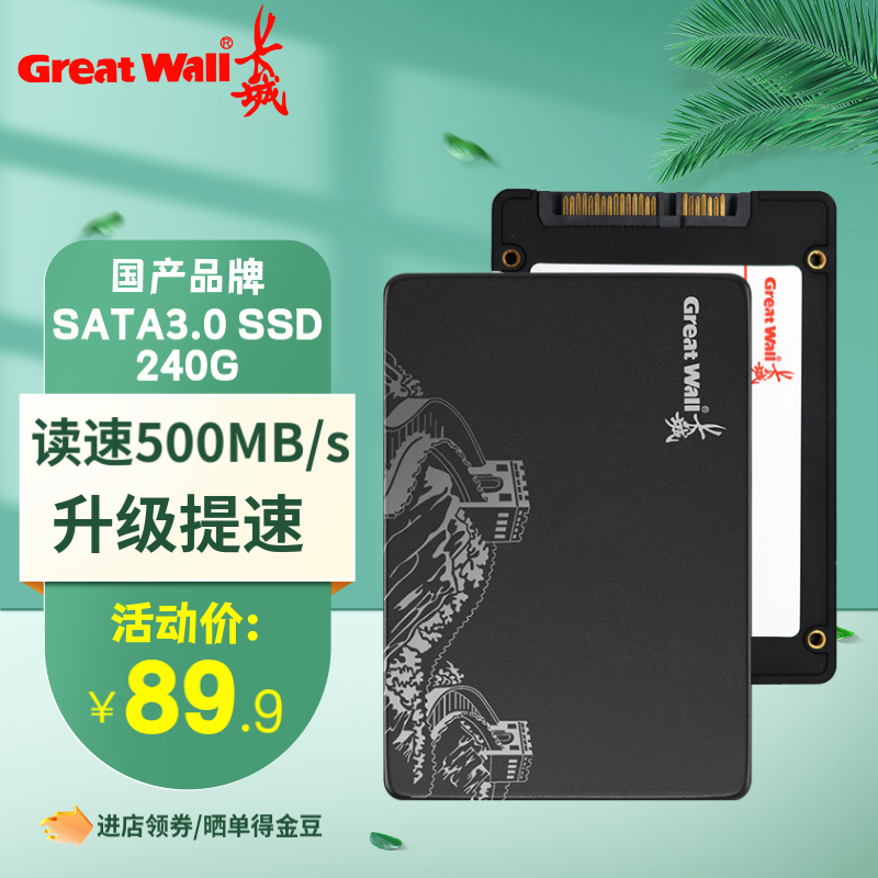 Great Wall 长城 SSD固态硬盘 SATA3.0接口 S300系列 T30 SATA3.0固态硬盘 ￥89.9