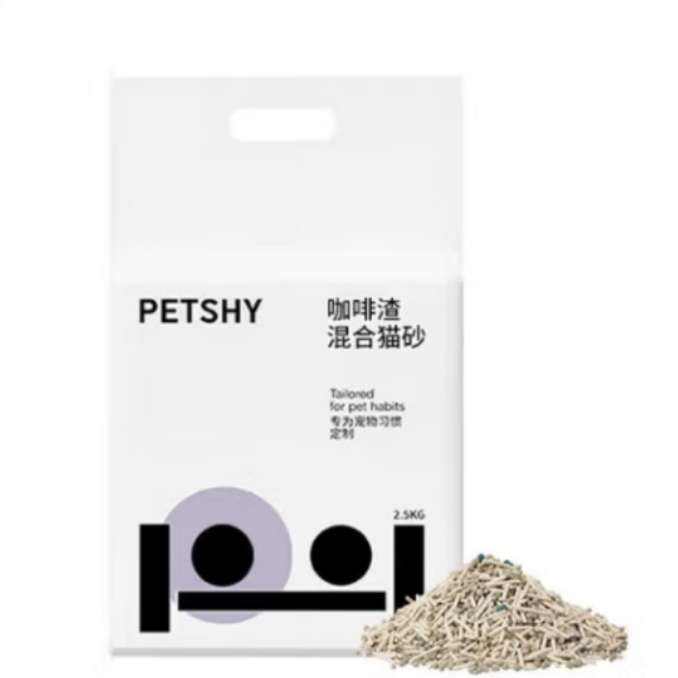 plus：petshy百宠千爱 咖啡渣豆腐混合猫砂 可冲厕所 2.5kg*8包 96.91元（需领券