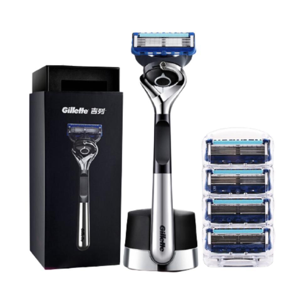 Gillette 吉列 锋隐致顺手动剃须刀 引力盒经典黑 1光滑刀架+5刀头+磁力底座 13