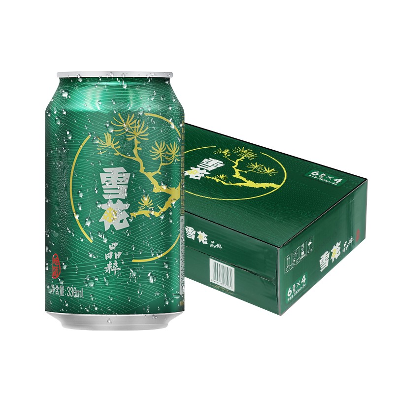 SNOWBEER 雪花 puls会员：雪花啤酒（Snowbeer）晶粹 330ml*24听 整箱装 劲爽清冽 42.