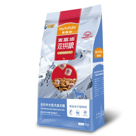 Myfoodie 麦富迪 牛肉紫薯绿唇贻贝中大型犬成犬狗粮 15kg 224元（需用券）