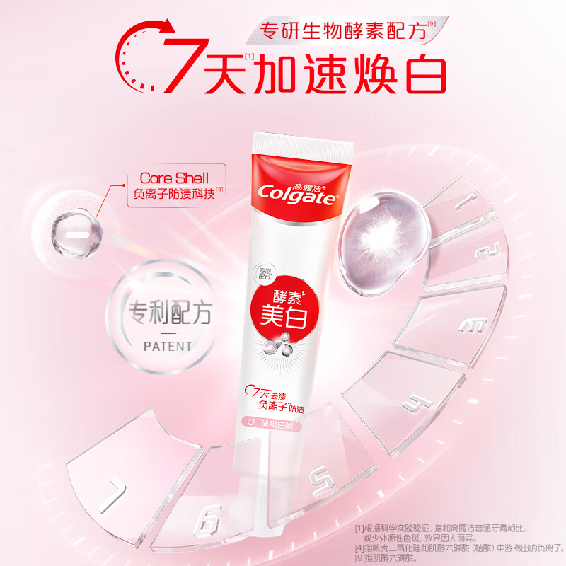 Colgate 高露洁 活性酵素美白牙膏40g 沁爽白桃味（） 1.1元（需买5件，需用券