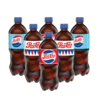 百事(pepsi 40/50/60年代纪念可乐 碳酸饮料 600ml*6瓶装*2件 69.