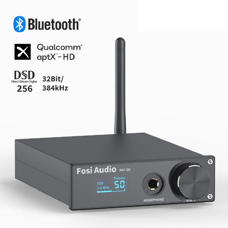 Fosi Audio 弗西音频 FosiAudio Q6蓝牙解码耳放一体hifi解码器usb台式发烧耳机放大