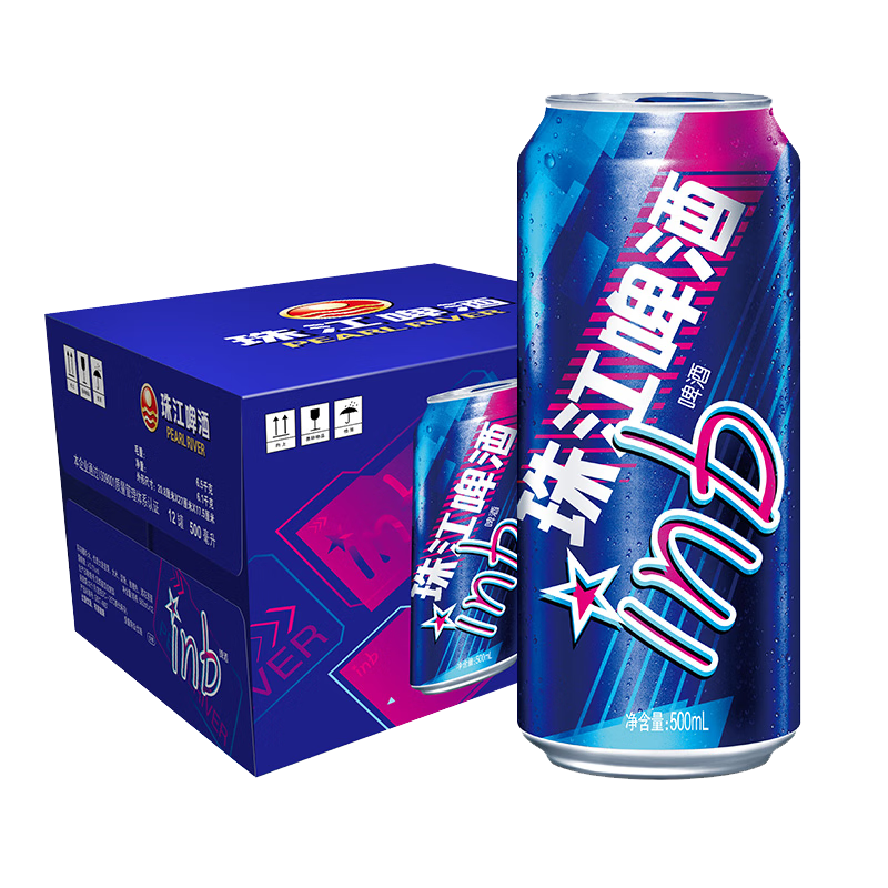 PLUS会员：PEARL RIVER 珠江啤酒 8度珠江InBeer啤酒 500ml*12听 *5件 121.65元包邮，合