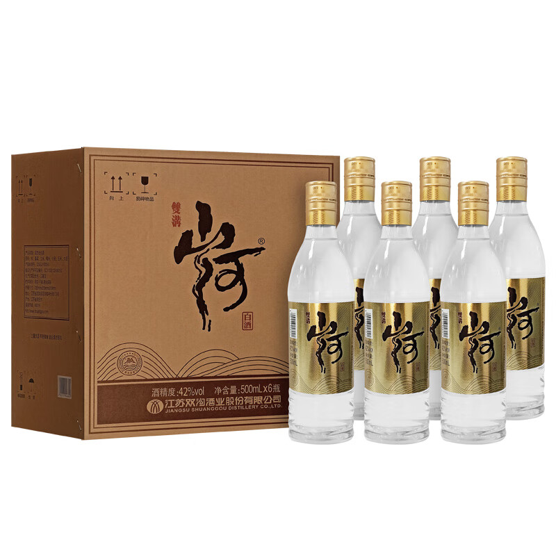 Plus会员、需首购：双沟 山河大曲 浓香型白酒 42度 500ml *7瓶 （含赠） 145.41