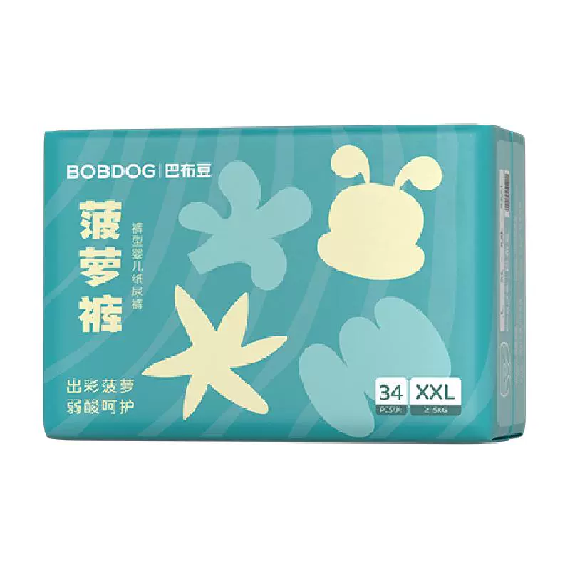 BoBDoG 巴布豆 新菠萝拉拉裤XXL136片（4包） ￥120.4