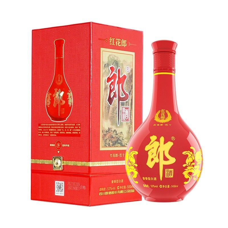 LANGJIU 郎酒 红花郎 10年 53度 酱香型白酒 500ml 209元（多人团）