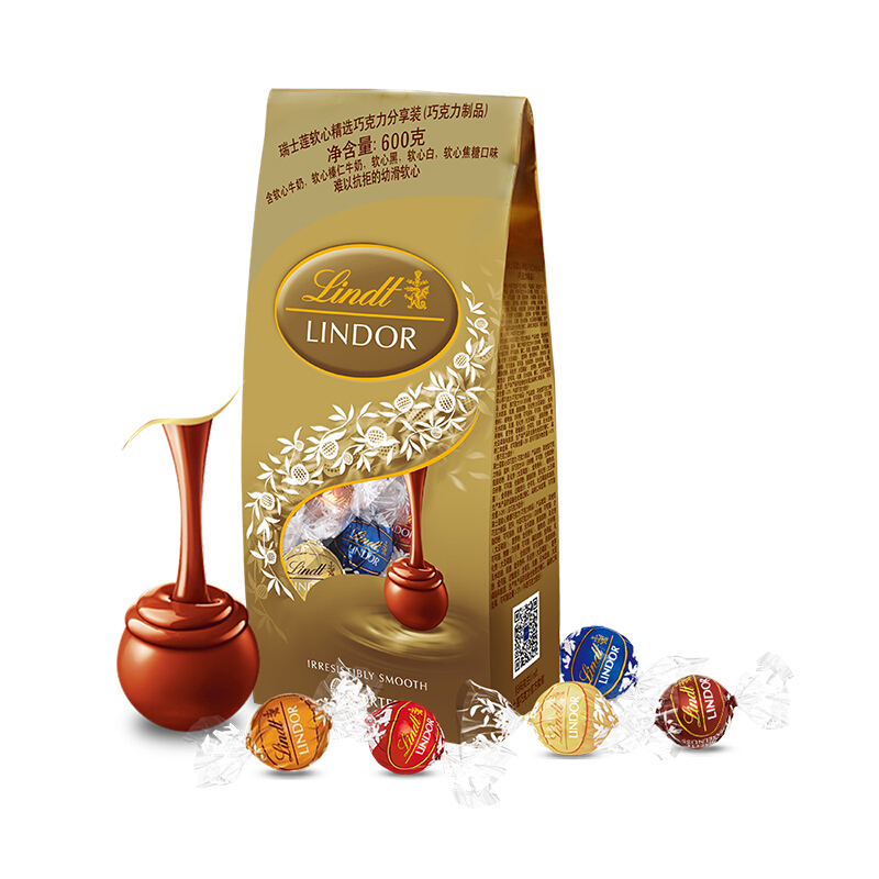 Lindt 瑞士莲 莲瑞士进口软心巧克力多口味600g 68.53元（需用券）