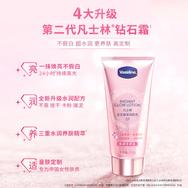 Vaseline 凡士林 维他亮肤烟酰胺流光润肤乳 180g 43.95元