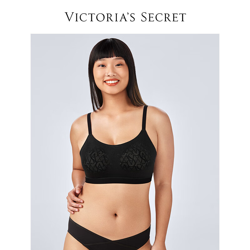 PLUS会员：VICTORIA'S SECRET Q弹软支撑果冻条小雏菊老花蕾丝返定杯薄杯无钢圈