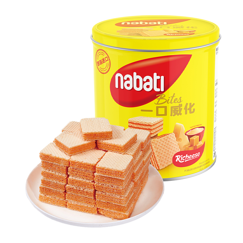 88VIP：nabati 纳宝帝 丽芝士nabati纳宝帝奶酪味威化饼干300g*1罐休闲零食网红 16