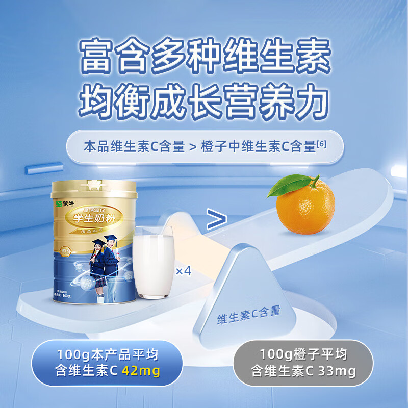 MENGNIU 蒙牛 学生奶粉 800g 44.76元（需买3件，需用券）