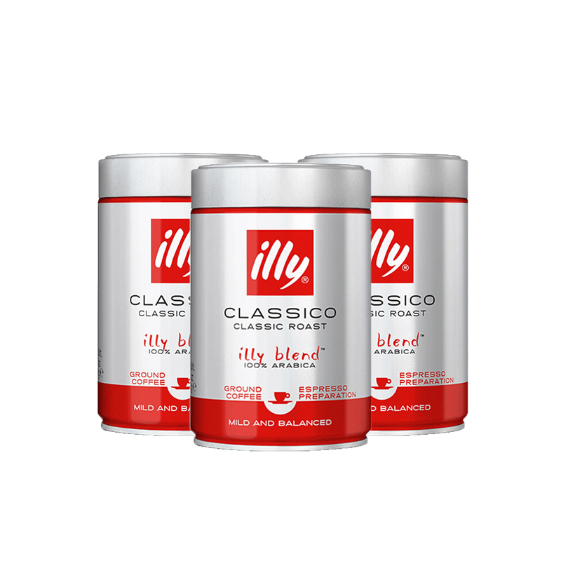 illy 意利 中度烘焙 经典浓缩咖啡粉250g*3 122.55元（需用券）