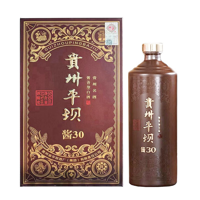 PLUS专享立减：平坝窖酒酱30酱香型白酒53度 500mL 1瓶 礼盒装 98.01元