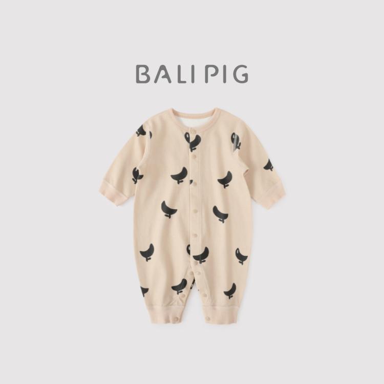 BALIPIG 巴厘小猪 宝宝秋冬衣服ins风婴幼儿秋装哈衣爬服冬季新生婴儿连体衣