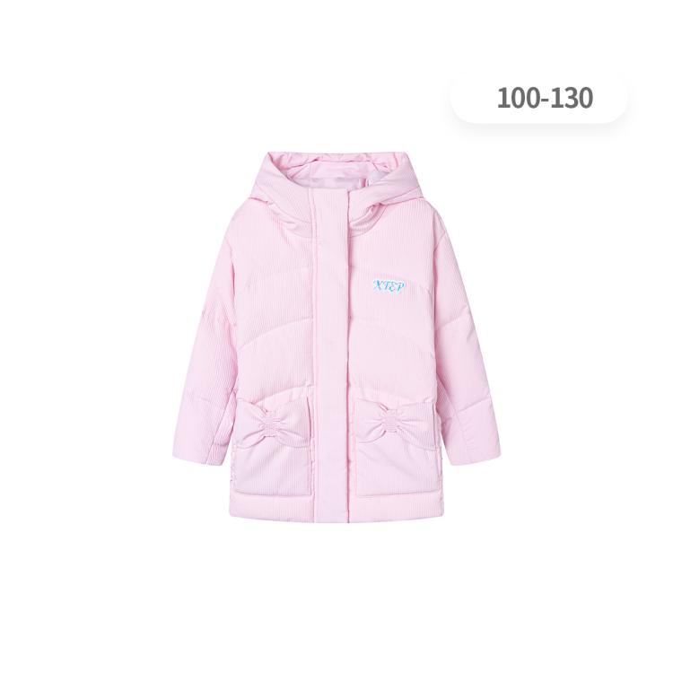 XTEP 特步 童装冬季户外休闲纯色保暖防风女童羽绒服幼小童 129元