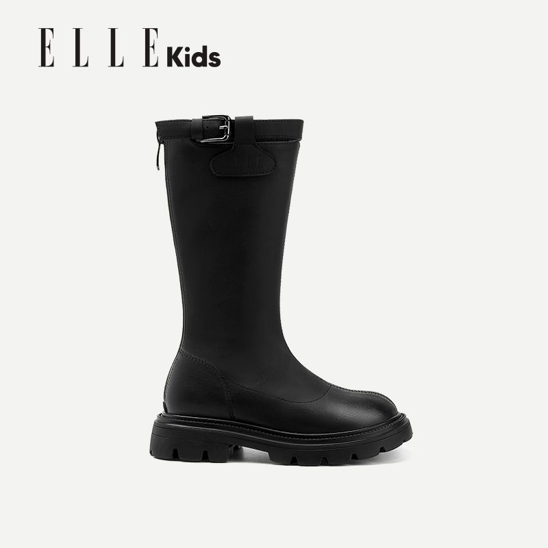 百亿补贴：Ellekids ELLE kids童靴女童靴子洋气骑士靴小女孩时尚长筒靴新款儿