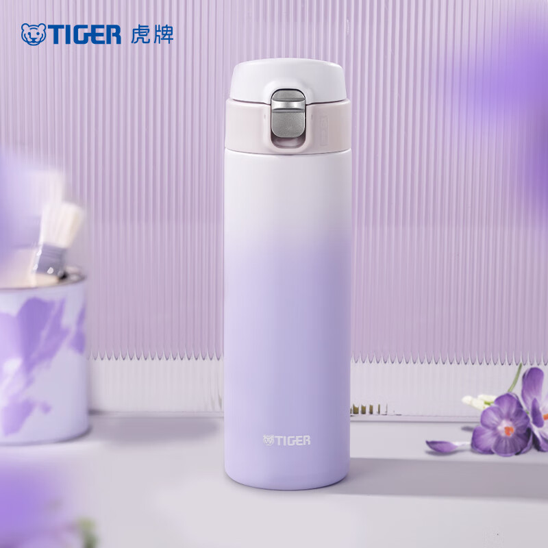 TIGER 虎牌 保温杯男女水杯学生情侣渐变色杯子MOG-A48C-PW香芋紫480ML 110元（需