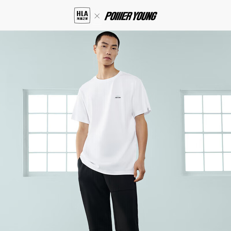 HLA 海澜之家 短袖T恤POWER YOUNG23圆领印花凉感短袖男夏季 68元（需用券）