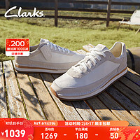 Clarks 其乐 艺动复古时尚潮流运动鞋舒适板鞋休闲跑鞋男鞋 白色（拍大半码