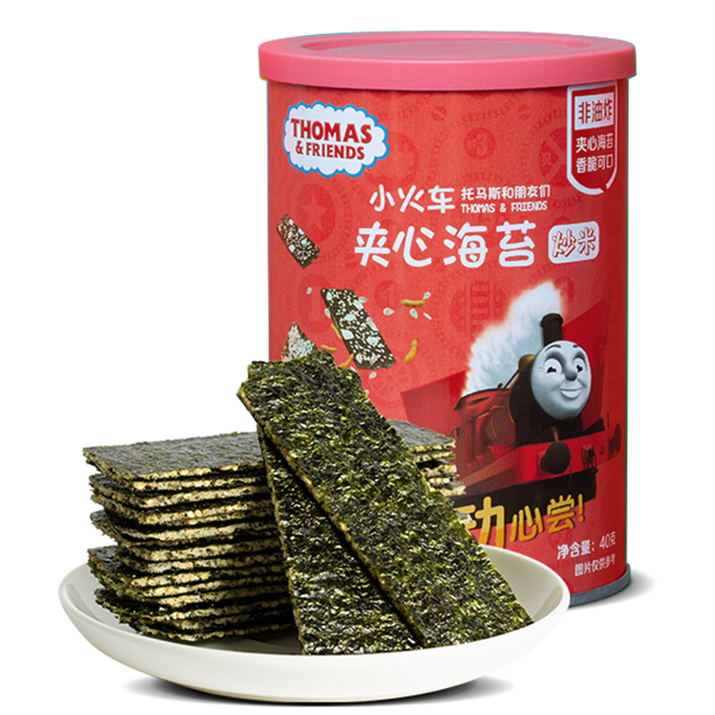 PLUS会员：THOMAS & FRIENDS 婴幼儿夹心海苔 炒米味 40g 4.4元（需买10件，需用券