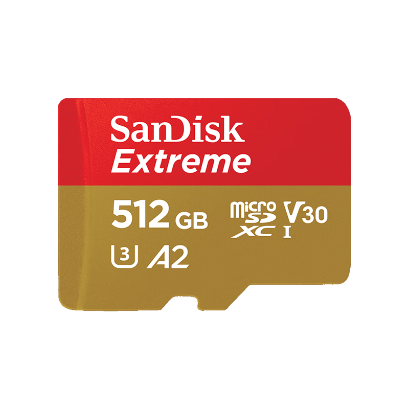 再降价、PLUS会员：SanDisk 闪迪 512GB TF内存卡 4K高清 A2 V30 U3 至尊极速存储卡 3