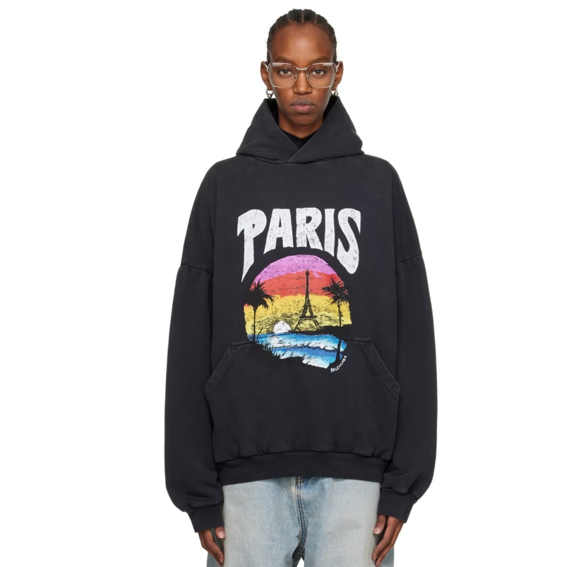 Balenciaga Black Paris 連帽衫 8折 $1160（約8368.94元）
