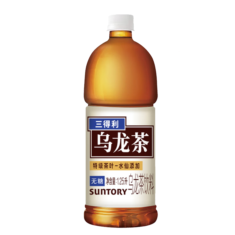 三得利（Suntory）乌龙茶 无糖0脂0卡 大瓶茶饮料 聚会分享 1.25L*6瓶 整箱装 36.