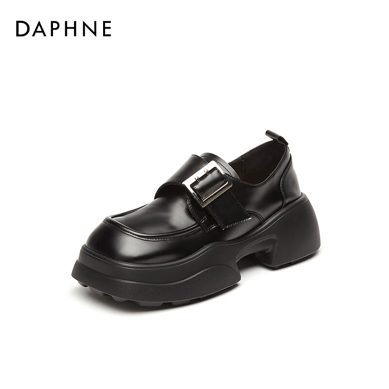 DAPHNE 达芙妮 厚底乐福鞋 黑色 87.81元（需用券）