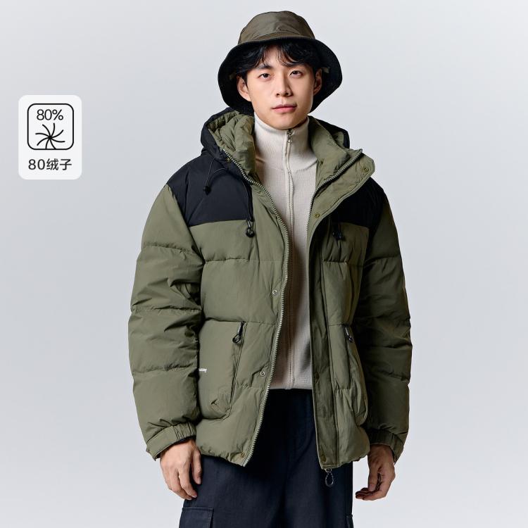 Semir 森马 男士拼色连帽休闲羽绒服 246元