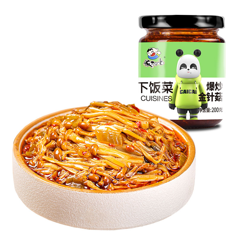 饭扫光 榨菜 爆炒金针菇205g 香辣酱腌菜榨菜下饭菜 拌饭拌面（需买11件） 3.