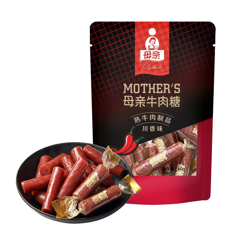 母亲 牛肉糖肉脯休闲零食小吃 特产 旅游零食 露营 40g 母亲牛肉糖川香味40g 