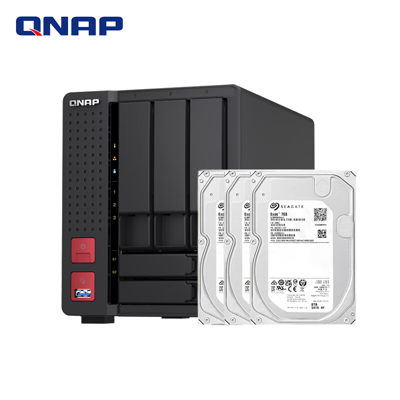 QNAP 威联通 TS-564 五盘位NAS (N5105、8GB）+希捷8T*3 5159元包邮（双重优惠）