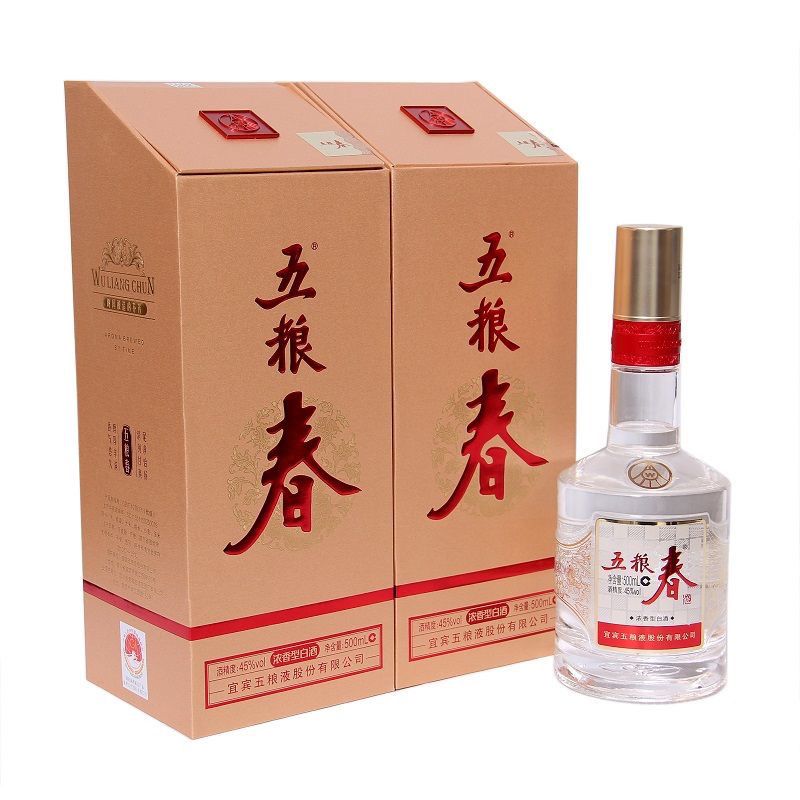 百亿补贴：WULIANGYE 五粮液 股份五粮春二代 45度浓香型白酒500ml*2瓶装自饮送