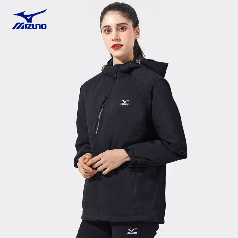 Mizuno 美津浓 清仓好价！户外夹克外套情侣款 黑色 A2CC2629 255.36元（需用券）