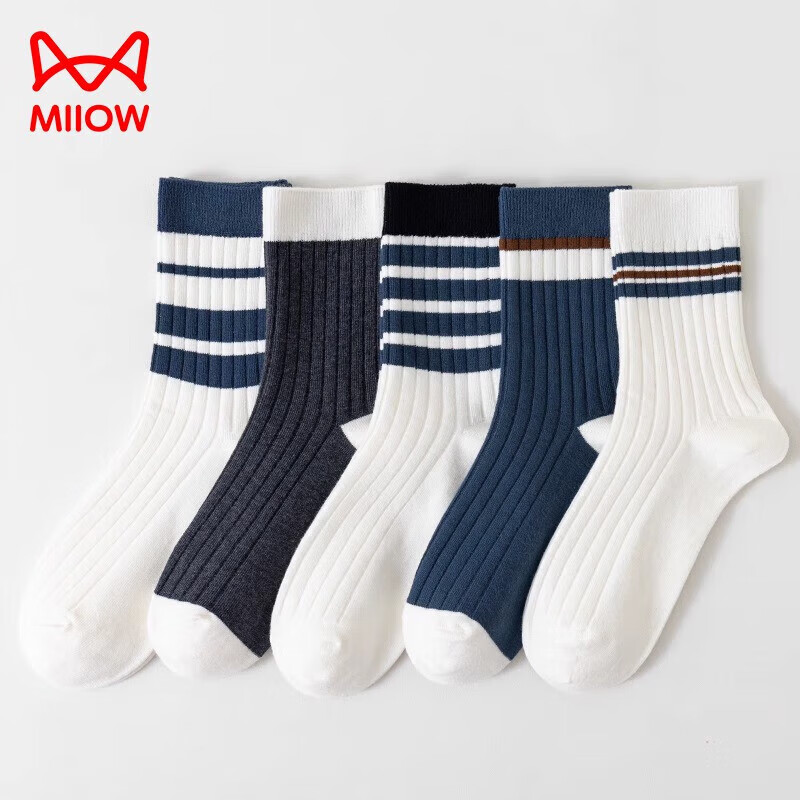 Miiow 猫人 男士中筒秋春夏薄款运动袜 10双 19.65元（需用券）