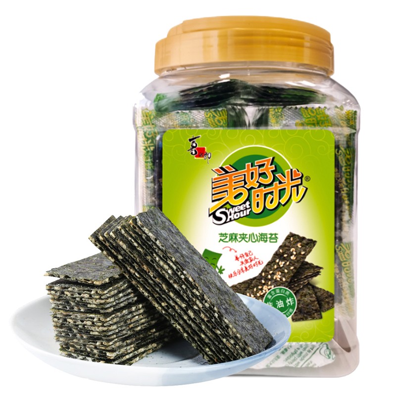 XIZHILANG 喜之郎 美好时光 XIZHILANG 喜之郎 芝麻夹心海苔片 80g 36.9元