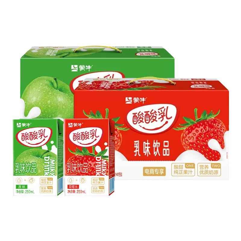 MENGNIU 蒙牛 酸酸乳原味/草莓味250ml*24盒 ￥40.9