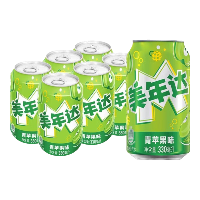 双11狂欢：百事可乐美年达七喜 青苹果味330ml*6听 6.9元