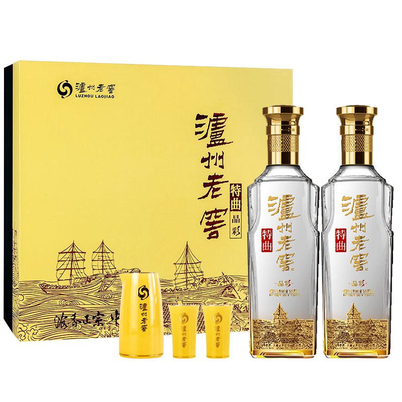 泸州老窖 特曲晶彩 浓香型 高度白酒 52度500ml*2瓶 礼盒装（宴请送礼） 569元