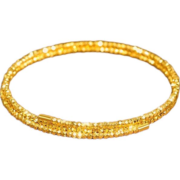 六福珠宝 光影金足金蹦迪珠黄金手镯金珠弹力手镯 计价 约6.54克 9679元