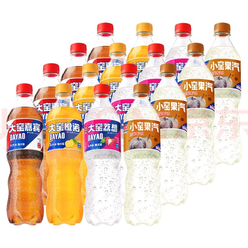 PLUS会员：大窑汽水 嘉宾橙诺冻梨凤梨味果汁碳酸饮料520mL 共16瓶 27.57元，合