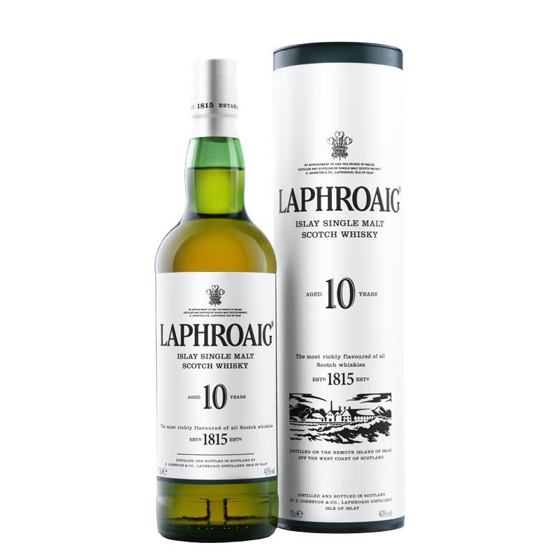 plus会员：拉弗格 Laphroaig 10年单一麦芽 苏格兰艾雷岛威士忌洋酒 700ml礼盒 235