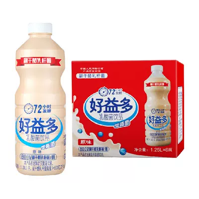 88VIP、需福袋：haoyiduo 好益多 原味乳酸菌饮品 1250ml*6瓶 36.51元包邮（需凑单