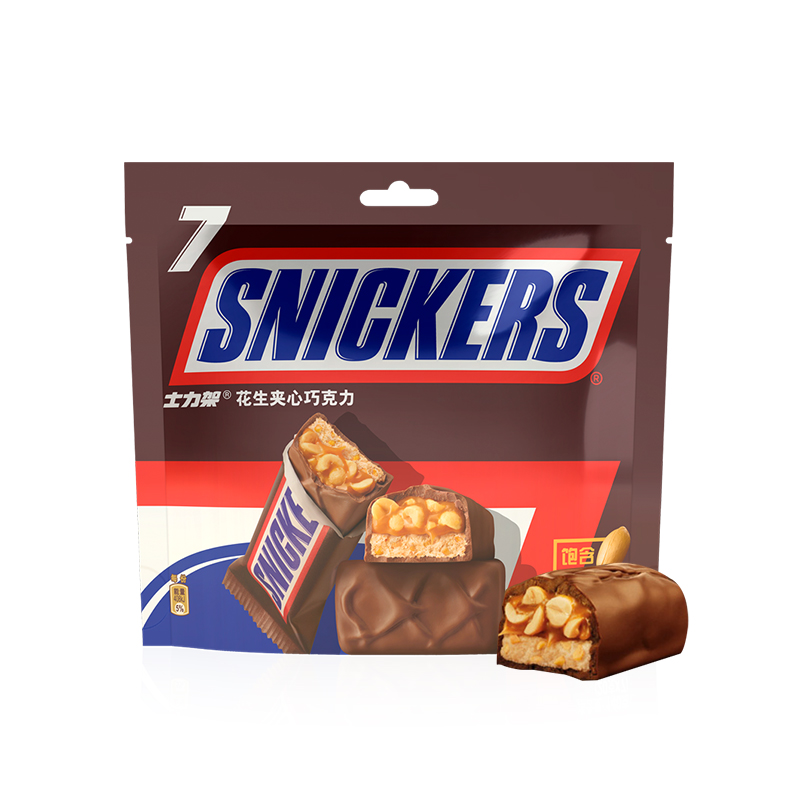 SNICKERS 士力架 花生夹心巧克力140g*4袋运动能量小零食品糖果儿童休闲办公 33