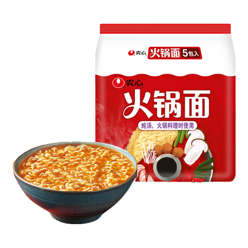 农心 火锅面 方便食品 100g×5包 11.9元