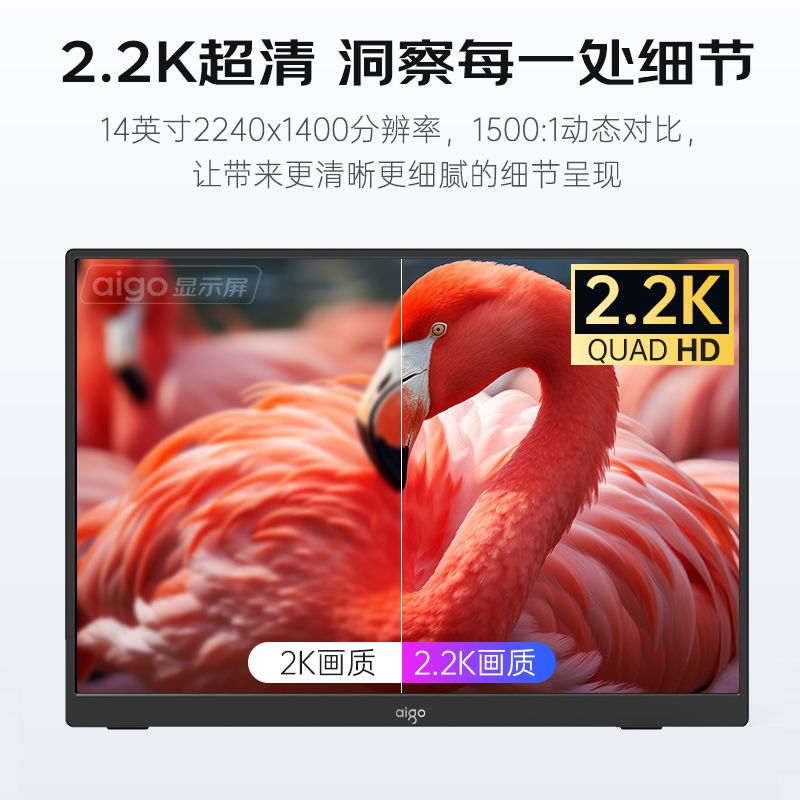 爱国者 2.2K分辨率 便携显示器 289元