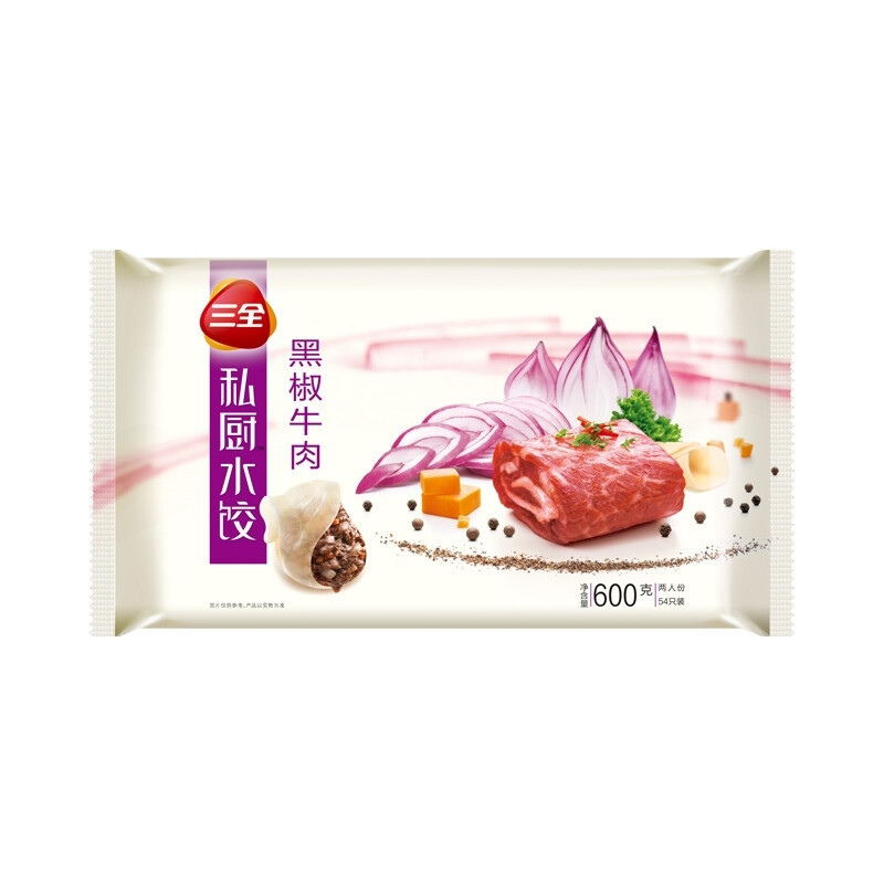 三全 虾皇饺 私厨水饺系列 黑椒牛肉水饺 16.33元（需用券）